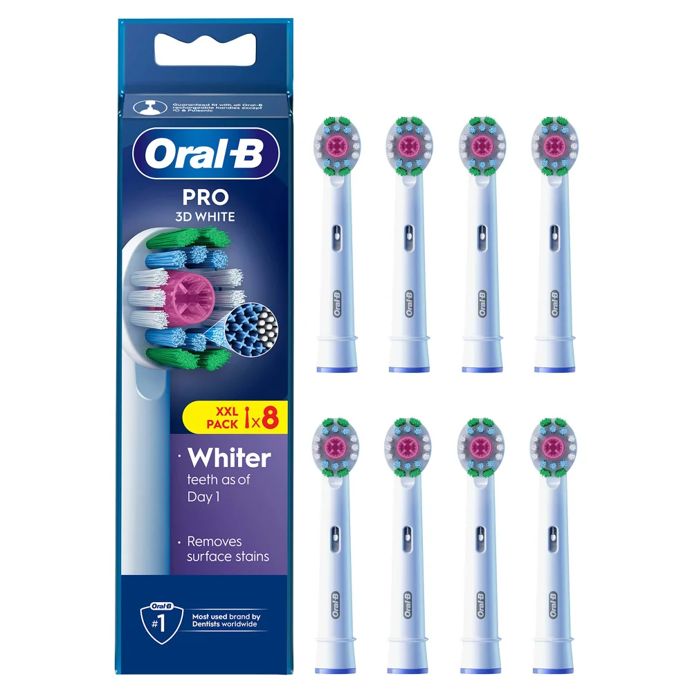 Oral B 3D White Toothbrush Head - Pack of 8 Counts Image 1