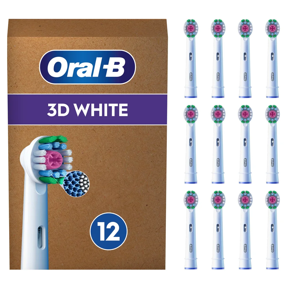 Oral B 3D White Toothbrush Head - Pack of 12 Counts Image 1