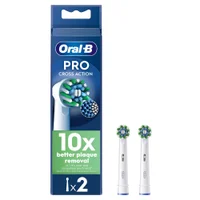 Oral B CrossAction White Toothbrush Head, 2 pack