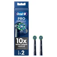 Oral B CrossAction Black Toothbrush Head, 2 pack