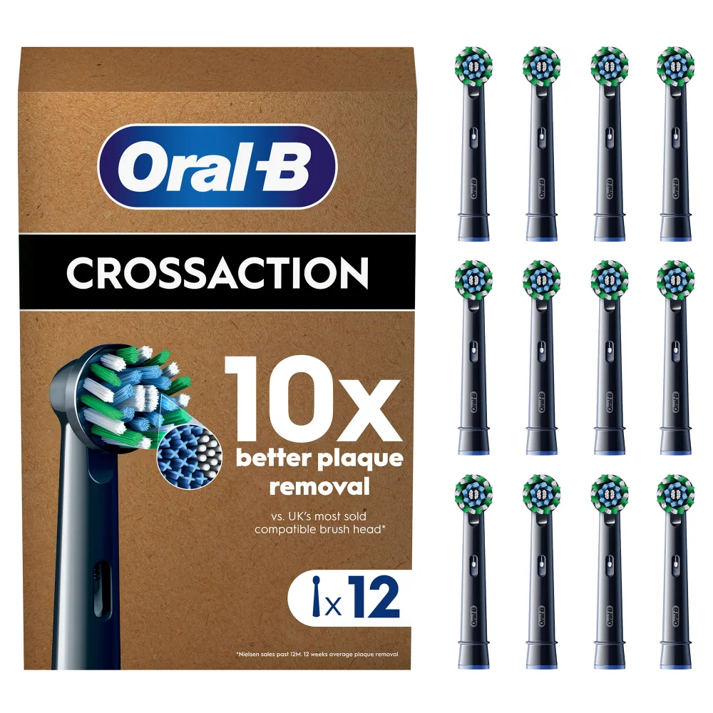 Oral B CrossAction Black Toothbrush Head - Pack of 12 Counts Image 1