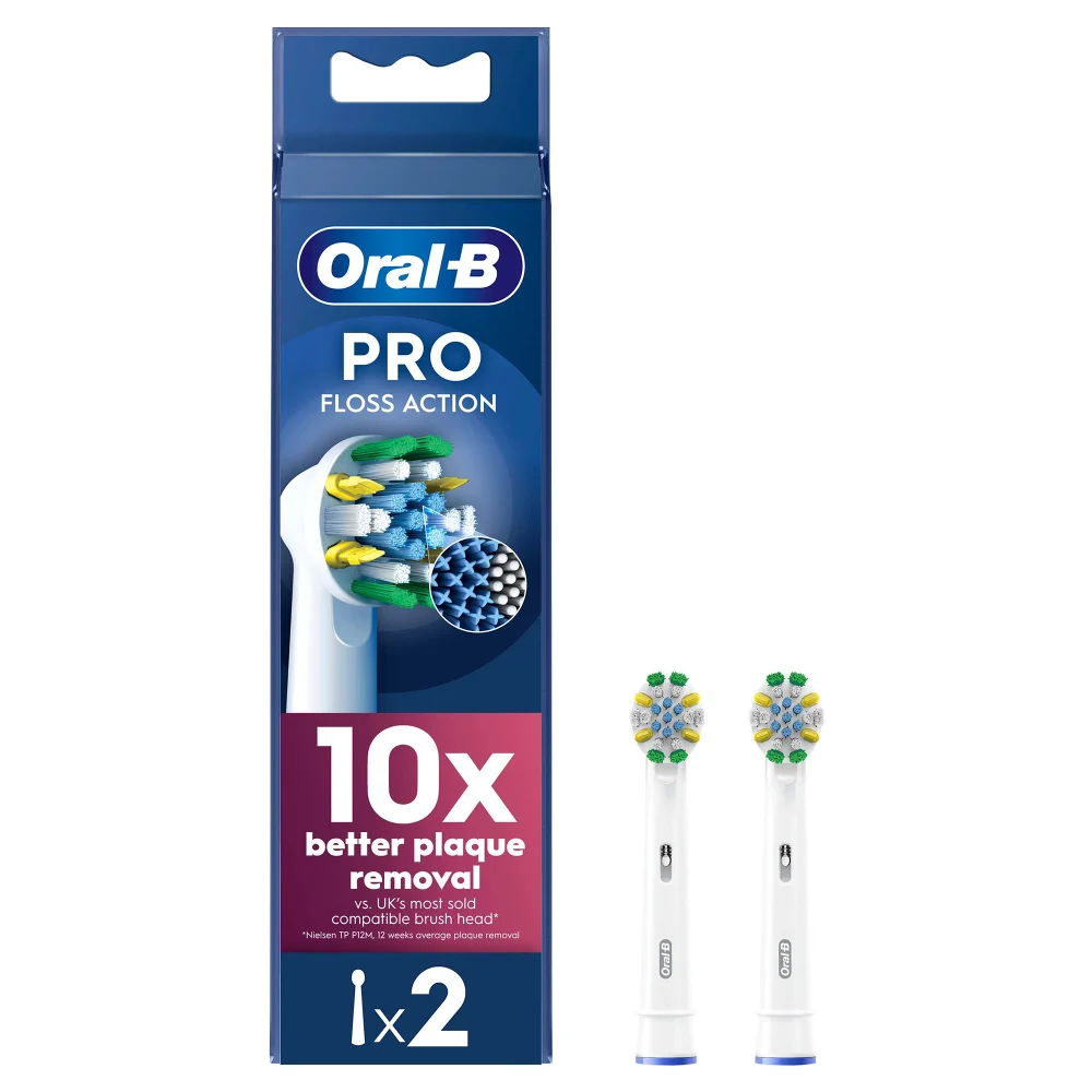 Oral B FlossAction White Toothbrush Head - Pack of 2 Counts Image 1