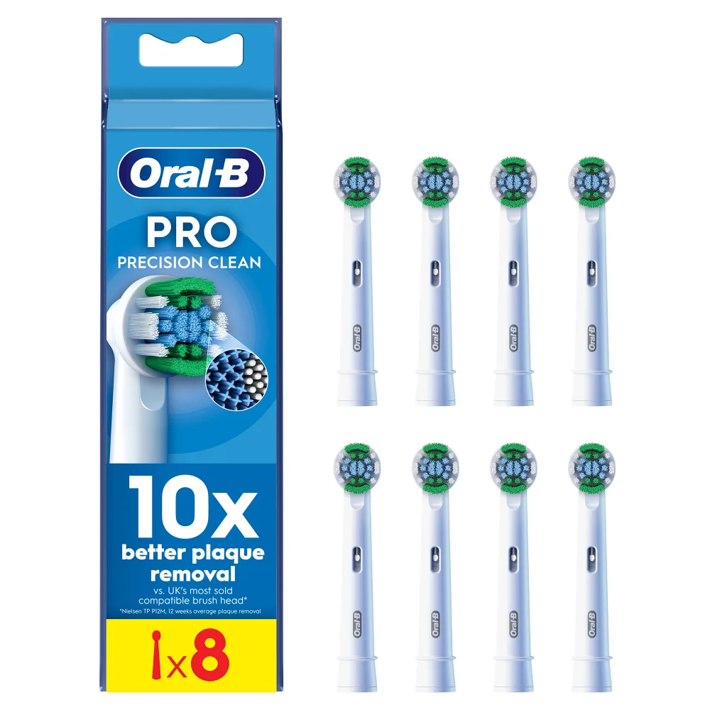 Oral B Precision Clean White Toothbrush Head - Pack of 8 Counts Image 1