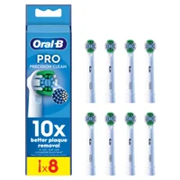 Oral B Precision Clean White Toothbrush Head, 8 pack