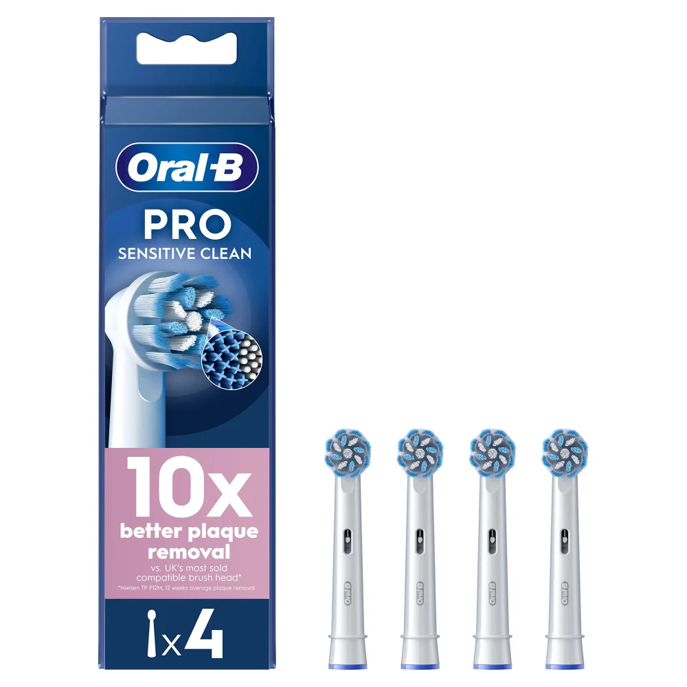 Oral B Sensitive Clean White Toothbrush Head - Pack of 4 Counts Image 1