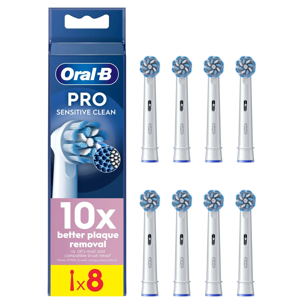 Oral B Sensitive Clean White Toothbrush Head - Pack of 8 Counts Image 1