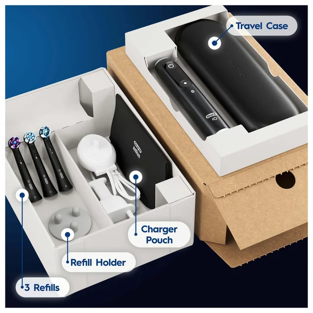 Oral-B iO6 Black Lava Electric Toothbrush + Travel Case + 2 Toothbrush Heads