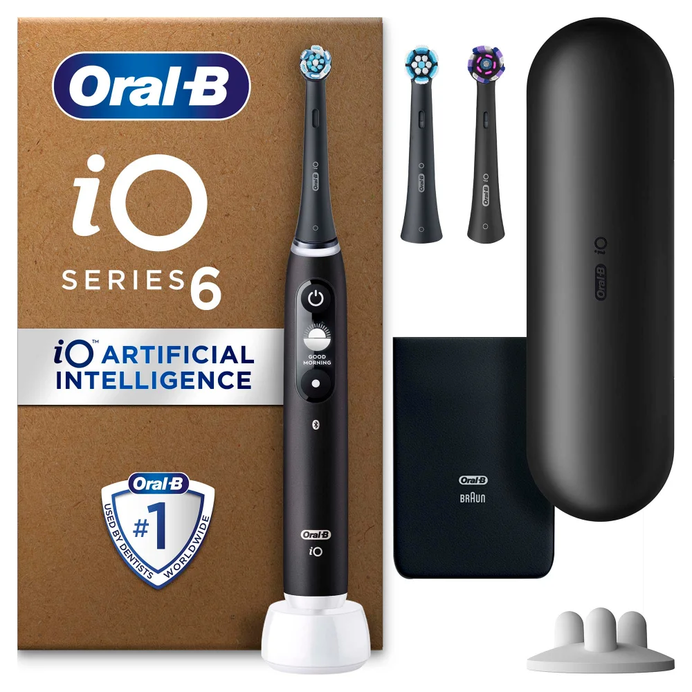 Oral B iO6 Electric Toothbrush Black Lava with 2ct Extra Refills Image 1