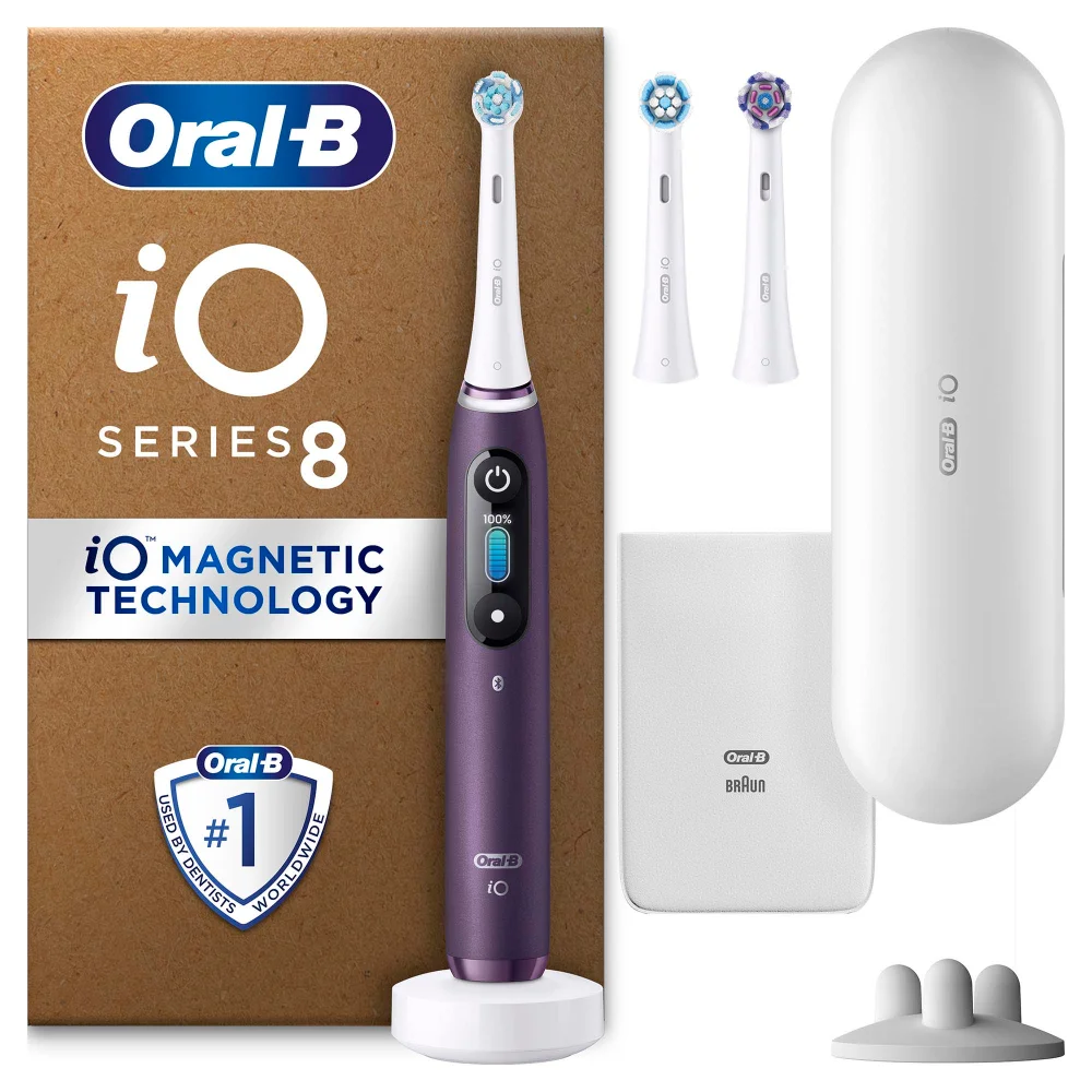 Oral B iO8 Electric Toothbrush Violet Ametrine with 2ct Extra Refills Image 1