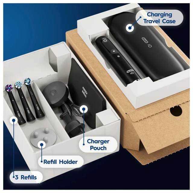 Oral-B iO9 Black Oynx Electric Toothbrush + Travel Case + 2 Toothbrush Heads