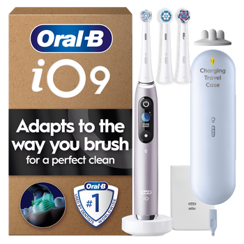 Oral-B iO9 Rose Quartz Electric Toothbrush + Travel Case + 2 Toothbrush Heads