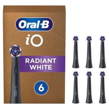 Oral B iO Radiant White Black Toothbrush Heads - Pack of 6 Counts