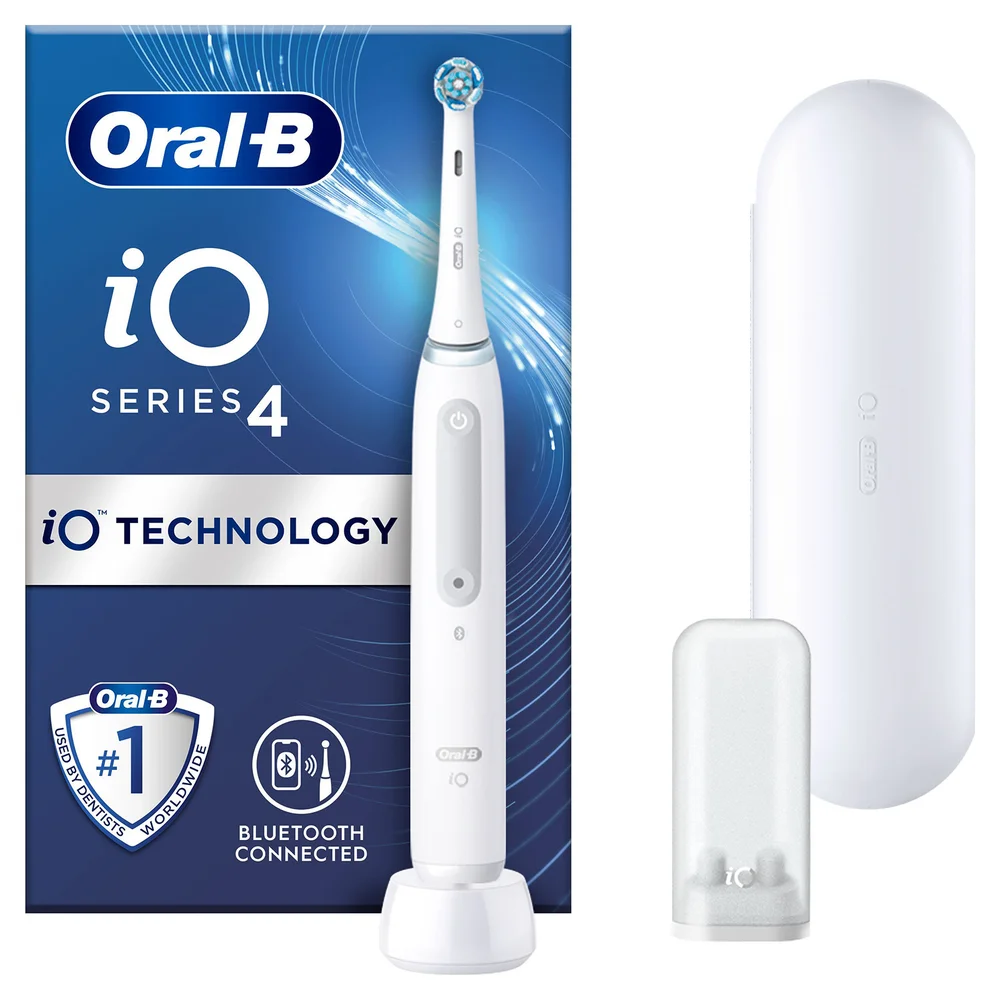 Oral-B iO4 White Electric Toothbrush with Travel Case Image 1