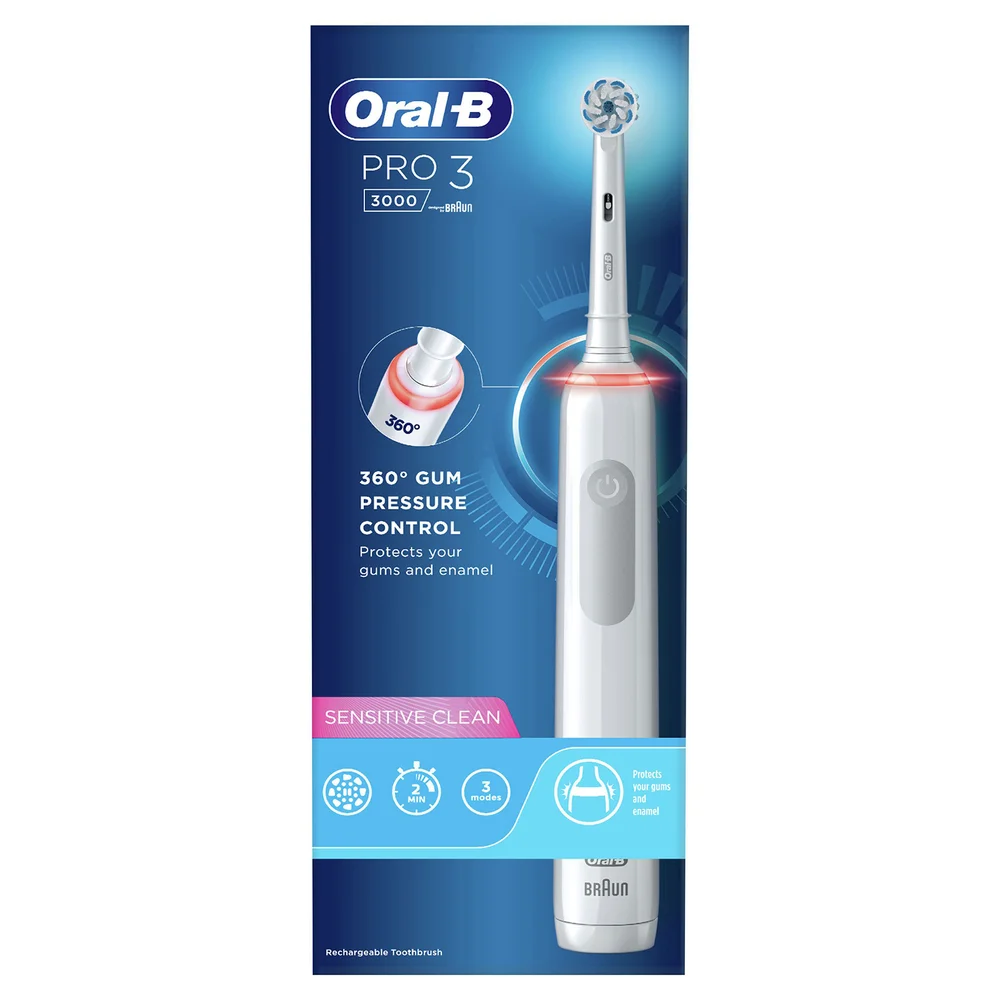 Oral-B Pro 3000 Sensitive White Electric Toothbrush Image 1