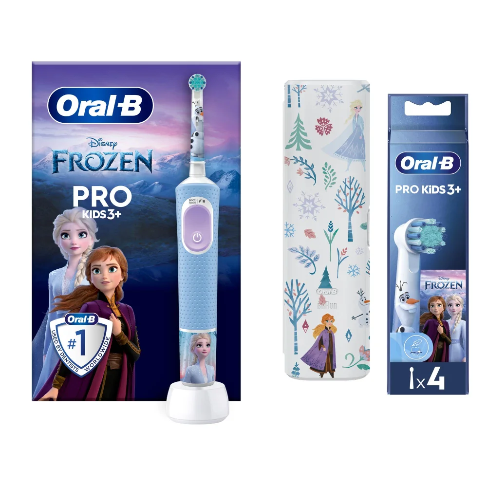 Oral-B Vitality Pro Kids Frozen Electric Toothbrush with Travel Case +4 Refills Image 1