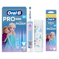 Oral B Pro Kids Frozen Electric Toothbrush + Travel Case + 4 Toothbrush Heads