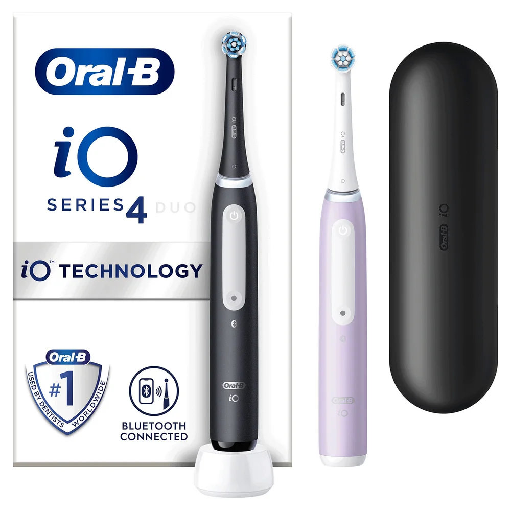 Oral B iO4 Duo Pack - Matte Black & Lavender Image 1