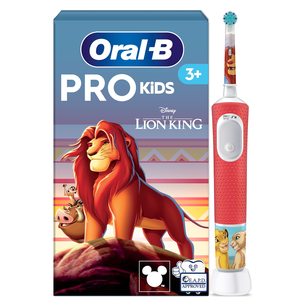 Oral-B PRO Kids electric toothbrush featuring Disney's The Lion King, designed for ages 3 and up.