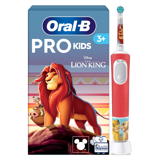 Oral-B PRO Kids electric toothbrush featuring Disney's The Lion King, designed for ages 3 and up.