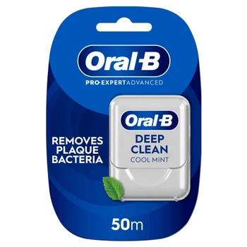 Oral-B Pro-Expert Advanced Waxed Dental Floss - Deep Clean - Removes Plaque - Cool Mint Flavour 50m