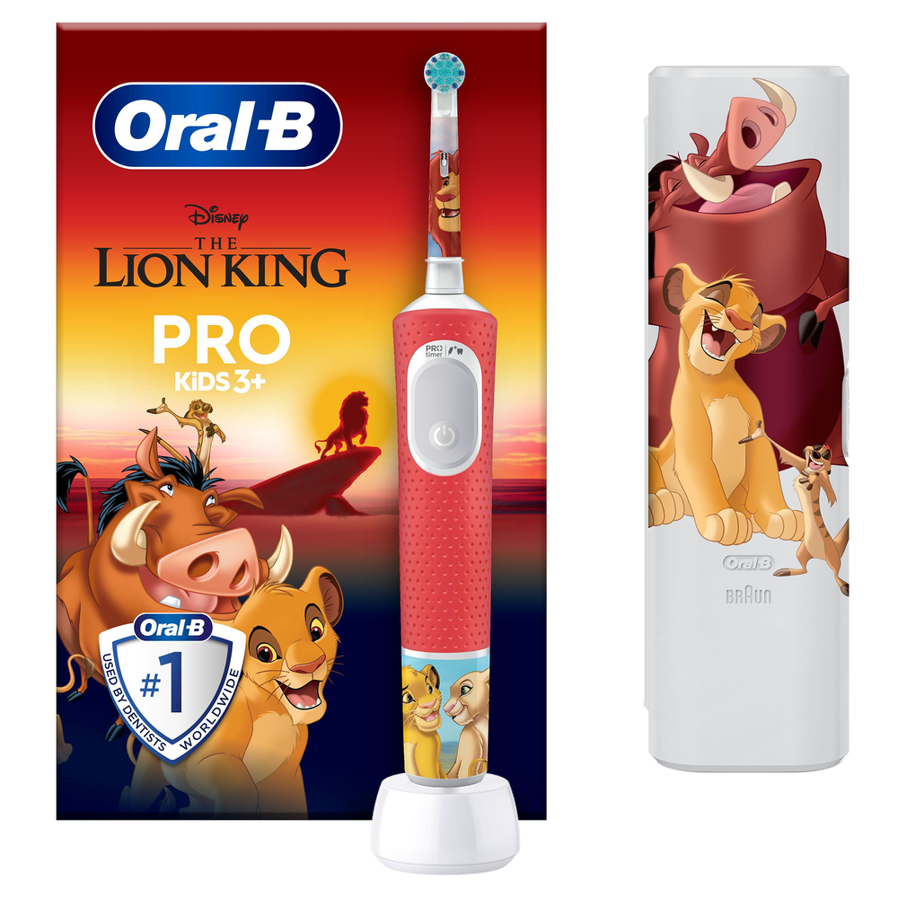 Oral-B Disney The Lion King Pro Kids 3+ electric toothbrush with charger and travel case. [