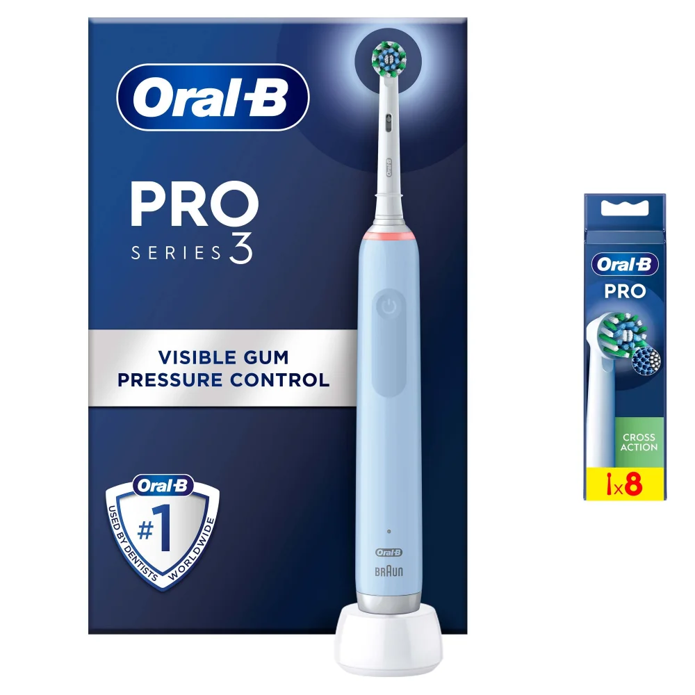 Pro 3 3000 Cross Action Blue Electric Toothbrush Image 1