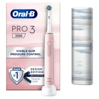 Oral B Pro 3500 Electric Toothbrush Pink Striking with Travel Case - undefined undefined