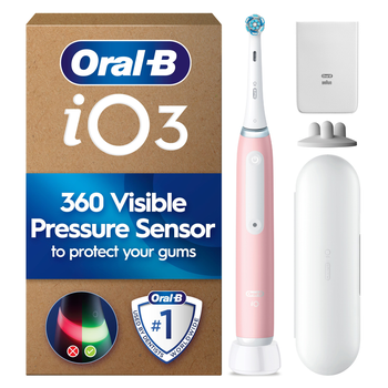 Oral-B iO3 Blush Pink Electric Toothbrush + Extra Refill