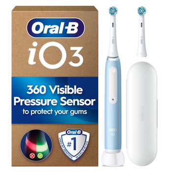 Oral-B iO3 Ice Blue Electric Toothbrush Handle + Extra Refill