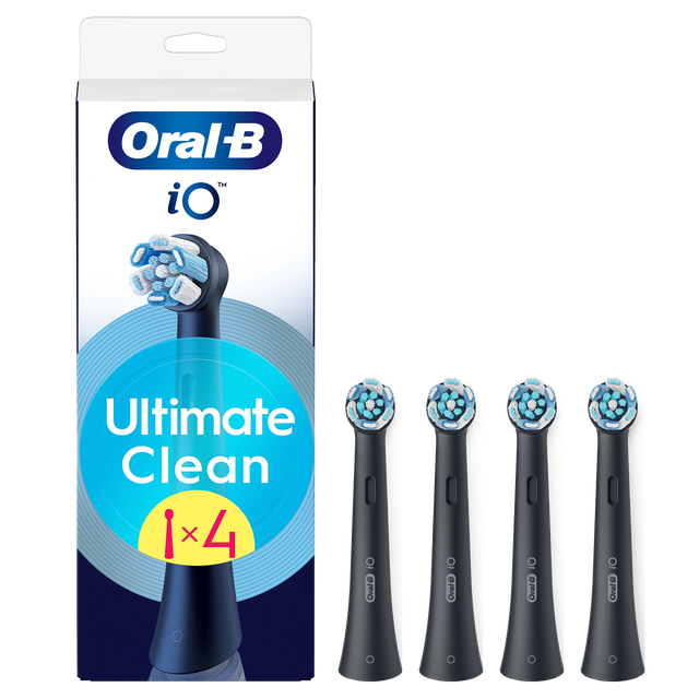 Oral-B iO Ultimate Clean Toothbrush Heads Black 4 Pack