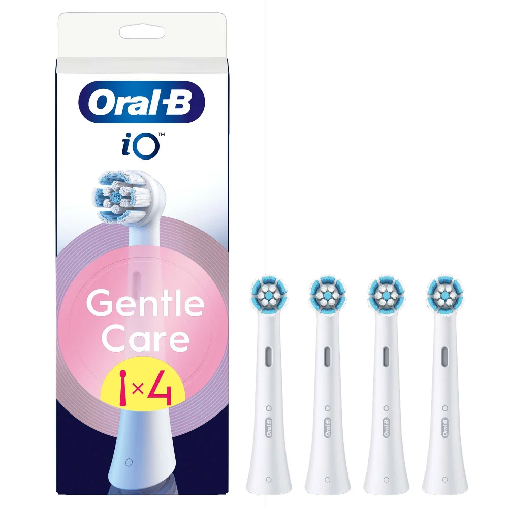 Oral B iO Gentle Care White Toothbrush Heads, Pack of 4 Heads Image 1