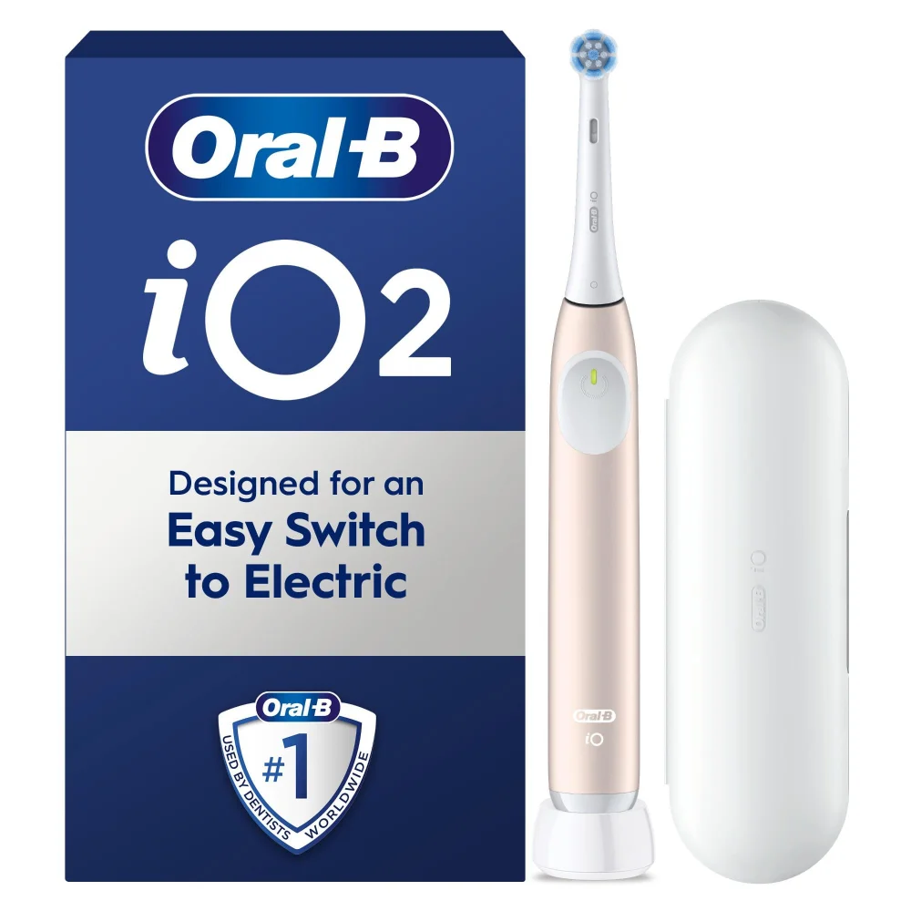 Oral-B iO2 Pink Electric Toothbrush + Travel Case Image 1