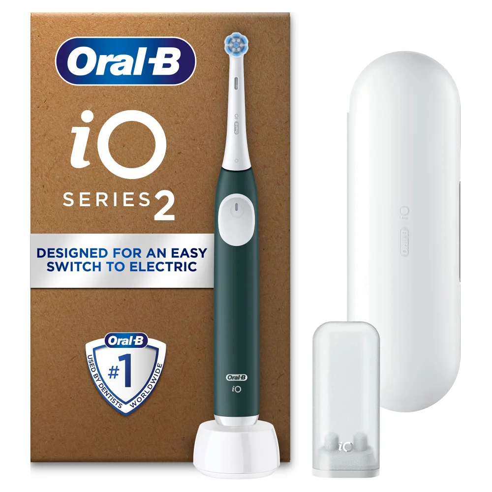 Oral-B iO2 Forest Green Electric Toothbrush with Travel Case Image 1
