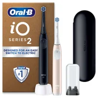 Oral-B iO2 Night Black & Calm Pink Electric Toothbrushes Duo with Travel Case