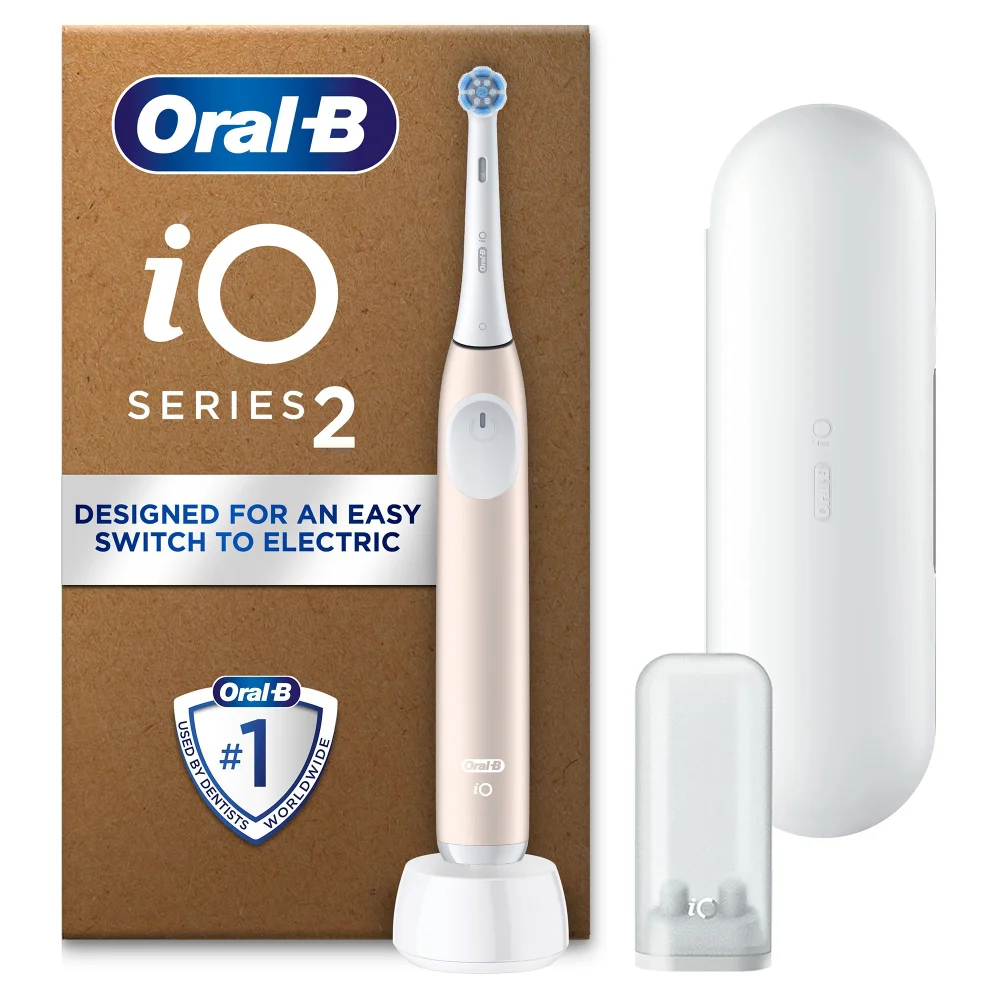 Oral-B iO2 Plus Calm Pink Electric Toothbrush with Travel Case Image 1