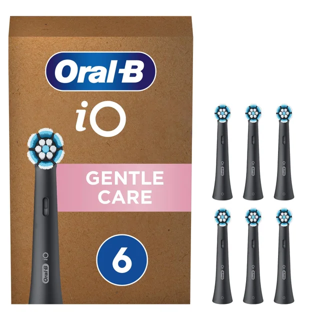 Oral-B iO Gentle Care Black Toothbrush Heads, Pack of 1, Mailbox Sized Pack