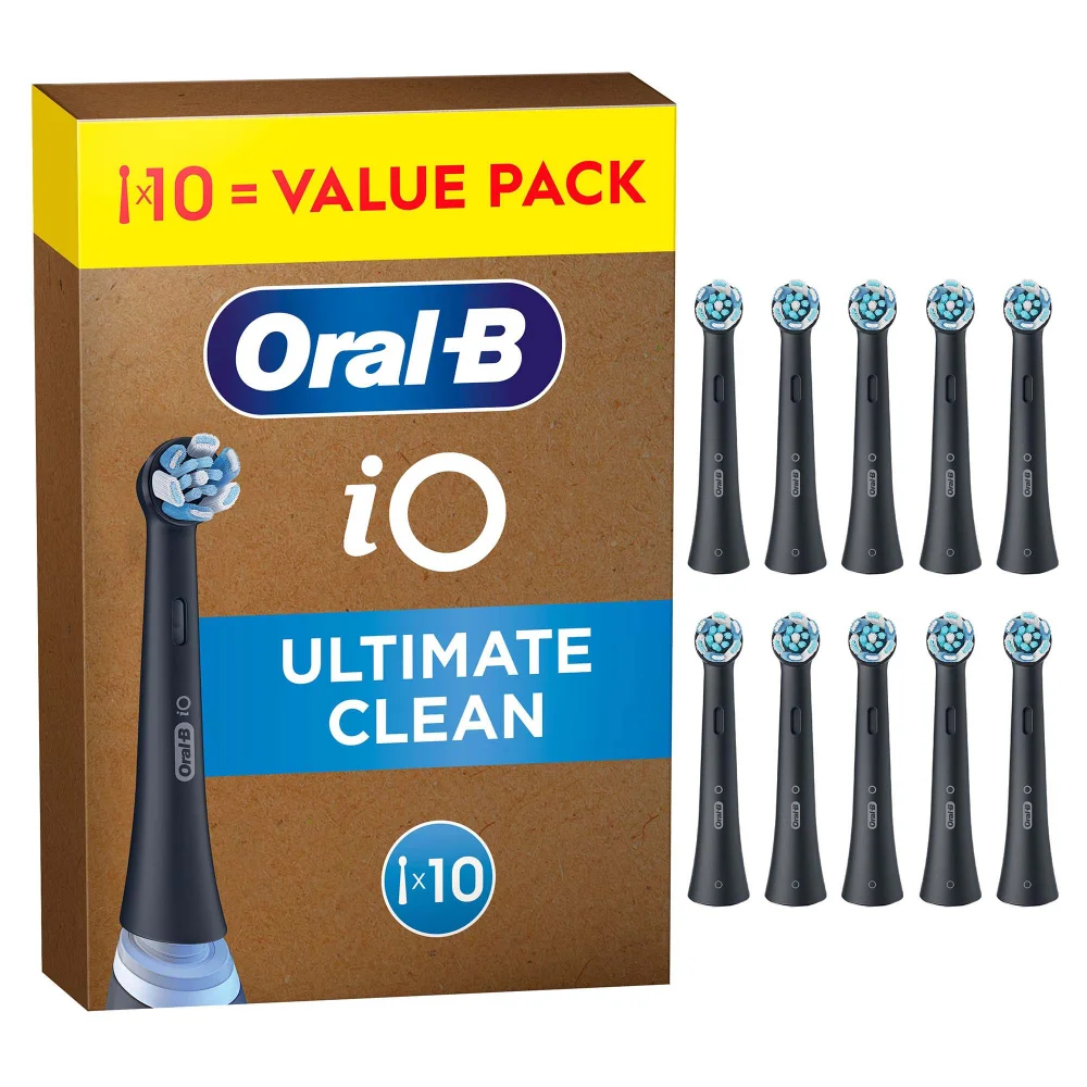 Oral-B iO Ultimate Clean Toothbrush Heads Black 10 Pack Image 1