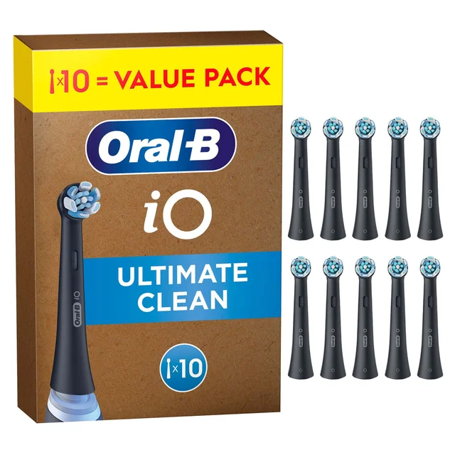 Oral-B iO Ultimate Clean Toothbrush Heads Black 10 Pack