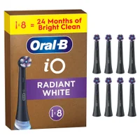Oral-B iO Series Radiant White Black, Original Brush Heads for Teeth Whitening, 8 - undefined undefined