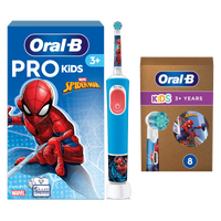 Oral B Pro Kids Spiderman Electric Toothbrush + 8 Toothbrush Heads