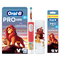 Oral B Pro Kids Lion King Electric Toothbrush + Travel Case + 4 Toothbrush Heads