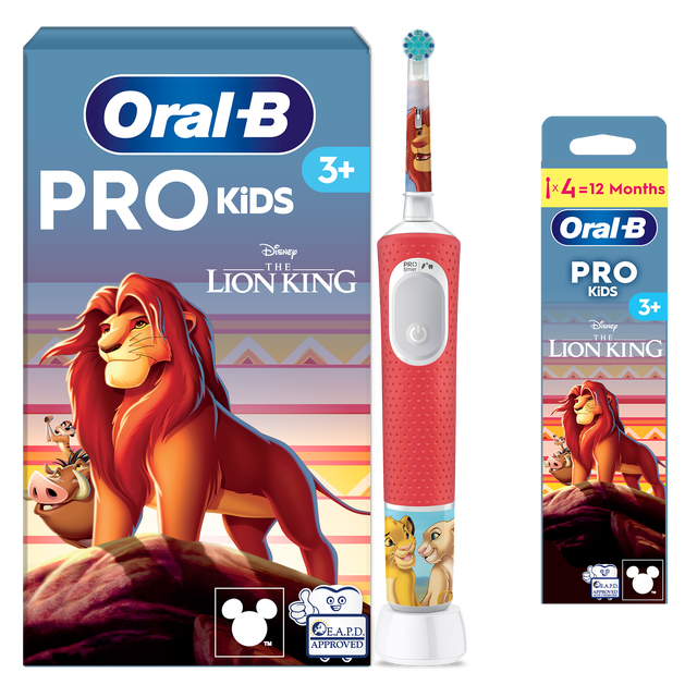Oral B Pro Kids Lion King Electric Toothbrush + 4 Toothbrush Heads