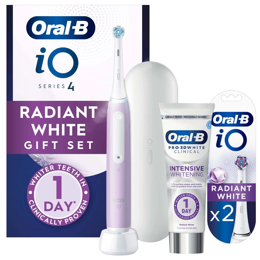Oral-B iO 4 Lavender Electric Toothbrush + Toothpaste. Designed By Braun Image 1
