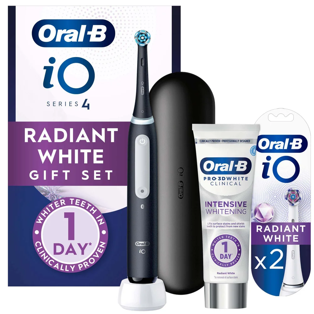 Oral-B IO 4 Black Electric Toothbrush + Toothpaste. Designed By Braun Image 1