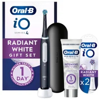 Oral-B IO 4 Black Electric Toothbrush + Toothpaste. Designed By Braun