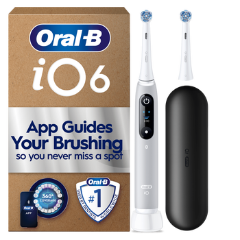 Oral-B iO6 Grey Opal Electric Toothbrush + Travel Case + 1 Toothbrush Head