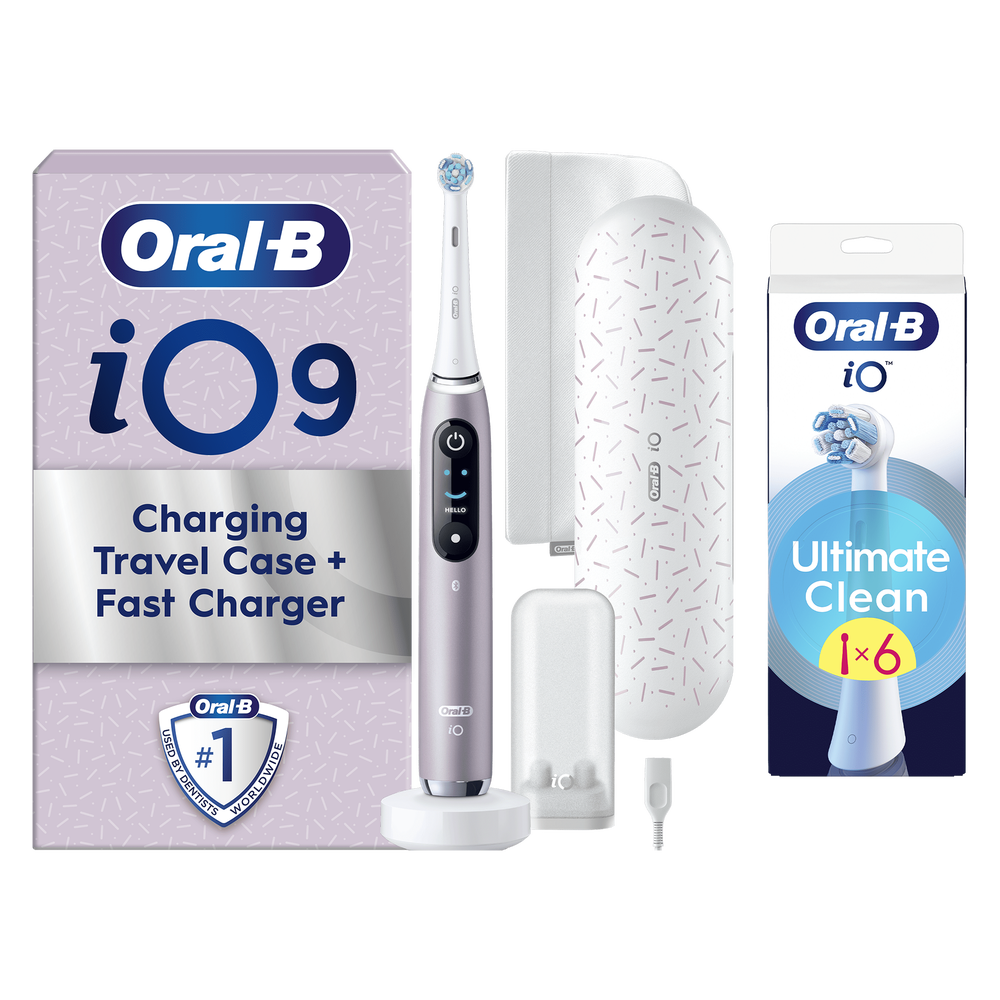 Oral-B iO9 Rose Toothbrush + 6 Toothbrush Heads