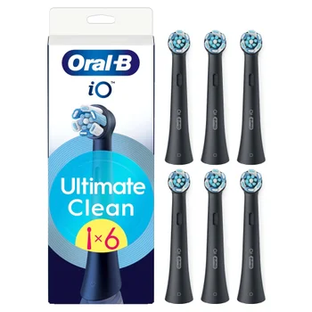 Oral-B iO Series Ultimate Clean Black, Original Brush Heads, CrissCross Bristles, 6