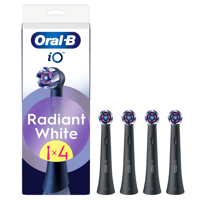Oral-B iO Radiant White Toothbrush Heads Black 4 Pack