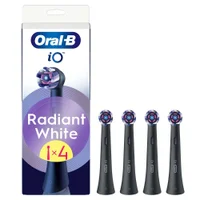 Oral-B iO Series Radiant White Black, Original Brush Heads for Teeth Whitening, 4